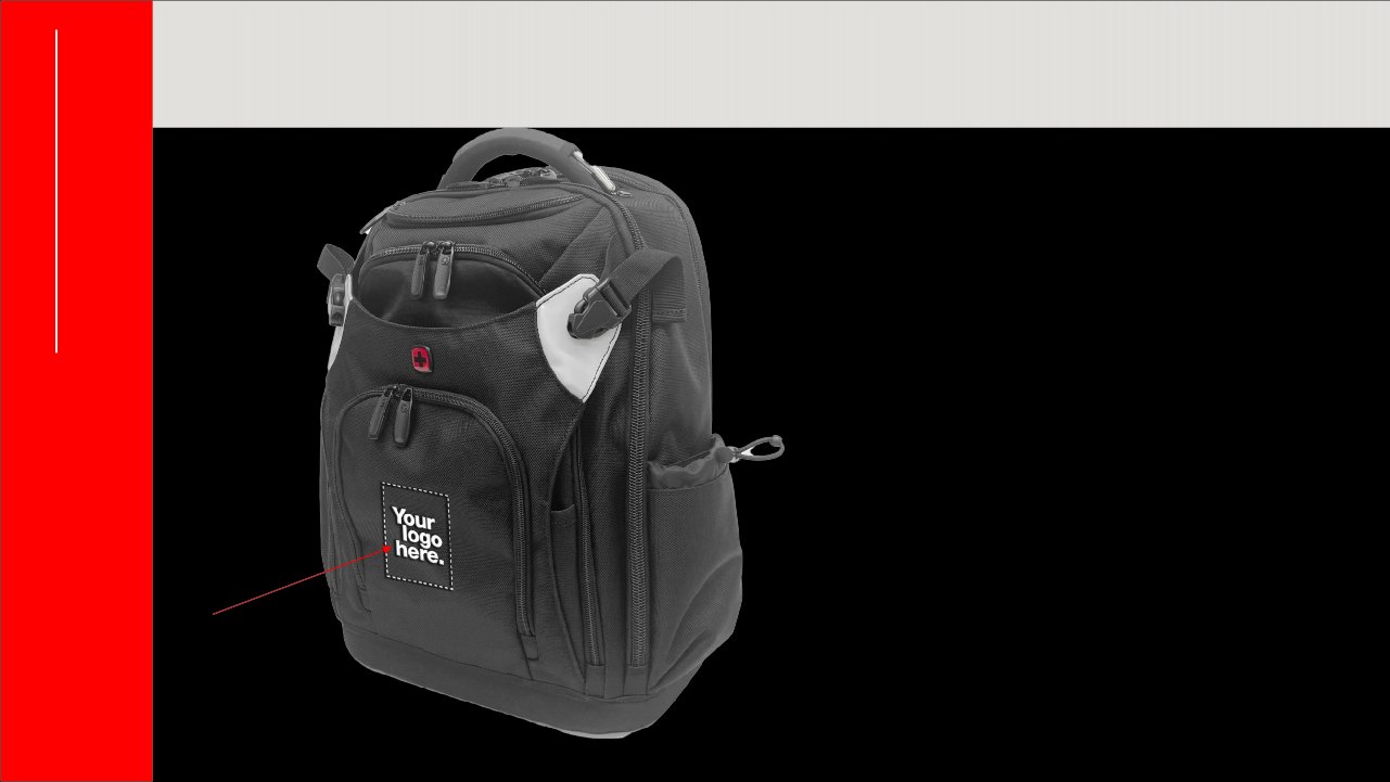 Wenger Tool Backpack mit Logo-Platzierung – optionale Veredelung auf der Fronttasche