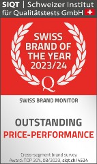 SIQT Swiss Brand of the Year 2023/24 – Outstanding Price-Performance, Top 20 %